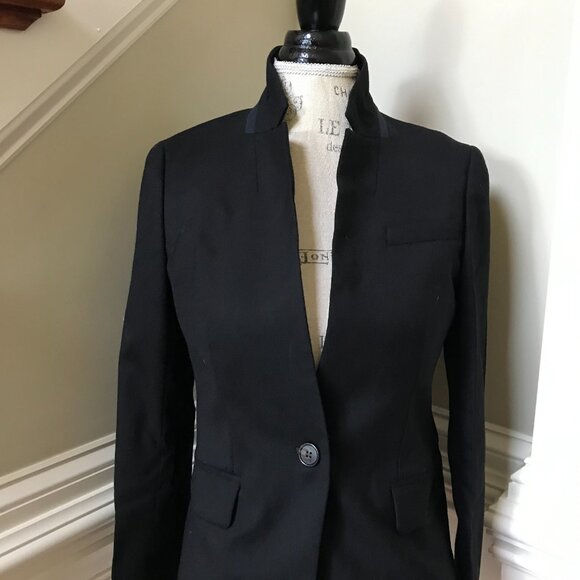 NWT JCrew Regent Blazer Jacket Womens 4 Black Wool Flannel B0323 Long Sleeve NEW - Picture 5 of 12